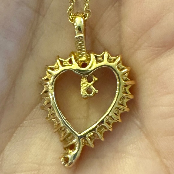 ROMAN Multicolor crystal gold plated heart pendant choker necklace - Picture 4 of 4